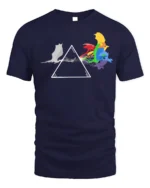 Rainbow Cat Spectrum T-Shirt Funny Prism Kitty - navy t-shirt on white background
