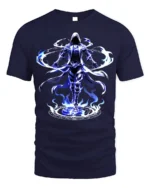 Electric Mage Summoning T-Shirt Blue Magic Power - navy t-shirt on white background