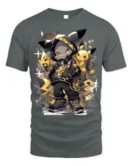 Street Style Electric Mouse Graphic T-Shirt for Fans - gray t-shirt on white background
