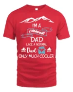 Camping Dad T-Shirt Funny Gift for Cool Outdoor Fathers - red t-shirt on white background