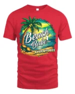 Beach Babe Adventures T-Shirt for Tropical Summer Vibes - red t-shirt on white background