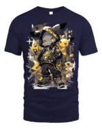Street Style Electric Mouse Graphic T-Shirt for Fans - navy t-shirt on white background