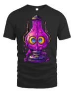 Trippy Purple Lamp T-Shirt Psychedelic Cartoon - black t-shirt on white background