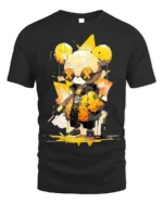 Urban Yellow Bear T-Shirt Cool Streetwear Cartoon - black t-shirt on white background