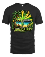 Jamaica Trip Souvenir T-Shirt Tropical Cruise Beach - black t-shirt on white background