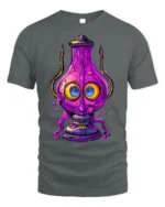 Trippy Purple Lamp T-Shirt Psychedelic Cartoon - gray t-shirt on white background