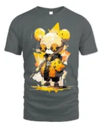 Urban Yellow Bear T-Shirt Cool Streetwear Cartoon - gray t-shirt on white background