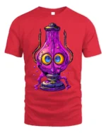 Trippy Purple Lamp T-Shirt Psychedelic Cartoon - red t-shirt on white background