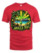 Jamaica Trip Souvenir T-Shirt Tropical Cruise Beach - red t-shirt on white background