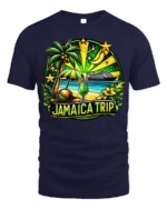 Jamaica Trip Souvenir T-Shirt Tropical Cruise Beach - navy t-shirt on white background