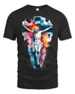 Jesus Crucifixion T-Shirt Christian Faith Graphic - black t-shirt on white background
