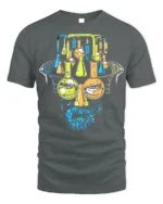 Mad Science Lab Face Graphic T-Shirt Cool Chemistry - gray t-shirt on white background