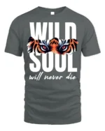 Wild Soul Tiger Eyes Graphic T-Shirt Soft Cotton - gray t-shirt on white background