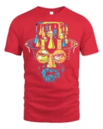 Mad Science Lab Face Graphic T-Shirt Cool Chemistry - red t-shirt on white background