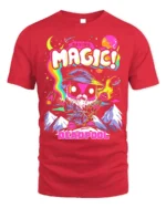 Making Magic Deadpool T-Shirt Funny Wizard Comic - red t-shirt on white background