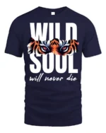 Wild Soul Tiger Eyes Graphic T-Shirt Soft Cotton - navy t-shirt on white background