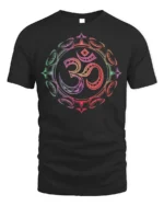 Om Symbol T-Shirt Sacred Yoga Mandala Spiritual - black t-shirt on white background