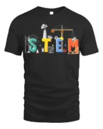 STEM Education T-Shirt Science Tech Engineering Math - black t-shirt on white background