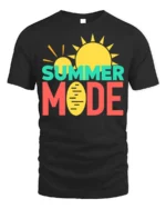 Summer Mode T-Shirt Fun Graphic Tee for Vacation Vibes - black t-shirt on white background