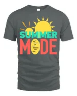 Summer Mode T-Shirt Fun Graphic Tee for Vacation Vibes - gray t-shirt on white background