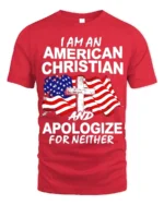 American Christian Patriotic T-Shirt Faith and Freedom - red t-shirt on white background