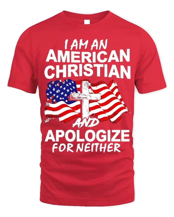 American Christian Patriotic T-Shirt Faith and Freedom - red t-shirt on white background