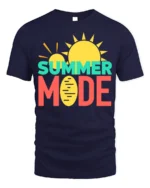 Summer Mode T-Shirt Fun Graphic Tee for Vacation Vibes - navy t-shirt on white background