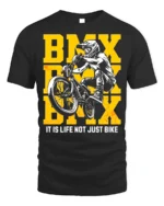 BMX Life T-Shirt Extreme Bike Rider Graphic Tee - black t-shirt on white background