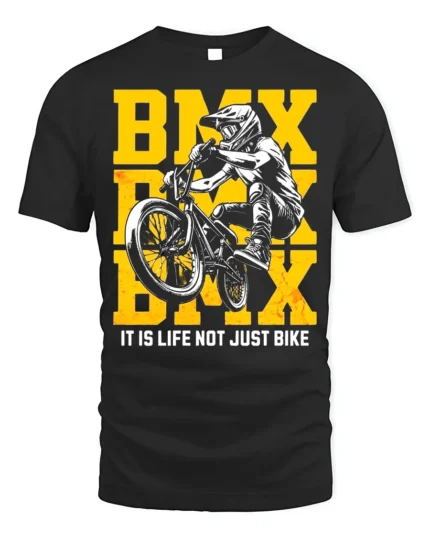 BMX Life T-Shirt Extreme Bike Rider Graphic Tee - black t-shirt on white background