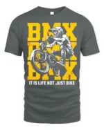 BMX Life T-Shirt Extreme Bike Rider Graphic Tee - gray t-shirt on white background