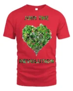Join the Revolution T-Shirt Eco Biking Green Heart - red t-shirt on white background