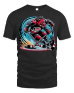 Fierce Boar Hockey Warrior Graphic T-Shirt Men’s Tee - black t-shirt on white background