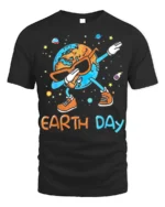 Funny Dabbing Earth Day T-Shirt - black t-shirt on white background