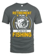 Fishing Retirement Plan T-Shirt Funny Gift for Fishermen - gray t-shirt on white background