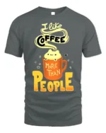 I Like Coffee More Than People Funny T-Shirt for Adults - gray t-shirt on white background