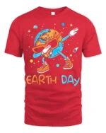Funny Dabbing Earth Day T-Shirt - red t-shirt on white background
