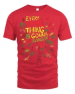 Every Little Thing Gonna Be Alright T-Shirt Reggae Tee - red t-shirt on white background