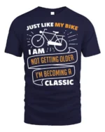 Funny Bike T-Shirt Not Getting Older Iām Classic Tee - navy t-shirt on white background