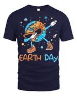 Funny Dabbing Earth Day T-Shirt - navy t-shirt on white background