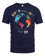 Earth Without Art T-Shirt Colorful Creative Quote Tee - navy t-shirt on white background