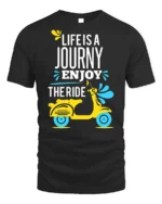 Life Is a Journey Enjoy the Ride Scooter T-Shirt - black t-shirt on white background