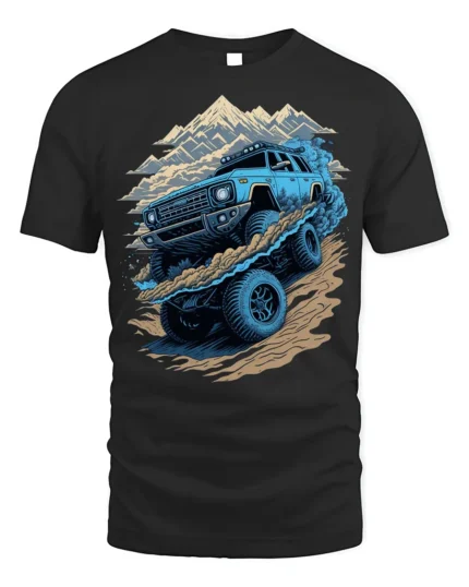 Off-Road Monster Truck T-Shirt Rugged Adventure Tee - black t-shirt on white background