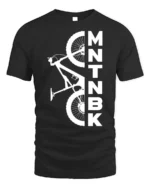 MTNBK Mountain Bike T-Shirt Bold MTB Graphic Tee - black t-shirt on white background