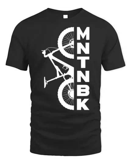 MTNBK Mountain Bike T-Shirt Bold MTB Graphic Tee - black t-shirt on white background