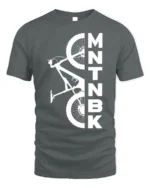 MTNBK Mountain Bike T-Shirt Bold MTB Graphic Tee - gray t-shirt on white background