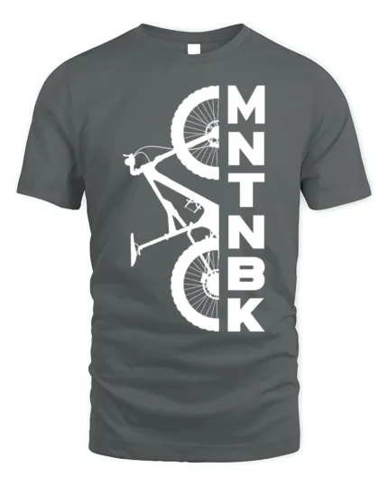 MTNBK Mountain Bike T-Shirt Bold MTB Graphic Tee - gray t-shirt on white background