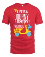 Life Is a Journey Enjoy the Ride Scooter T-Shirt - red t-shirt on white background