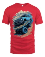 Off-Road Monster Truck T-Shirt Rugged Adventure Tee - red t-shirt on white background