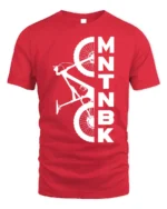 MTNBK Mountain Bike T-Shirt Bold MTB Graphic Tee - red t-shirt on white background