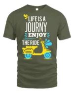 Life Is a Journey Enjoy the Ride Scooter T-Shirt - military green t-shirt on white background